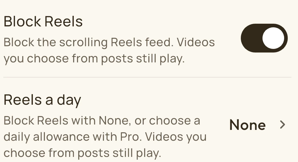 Still Social Facebook Reels controls
