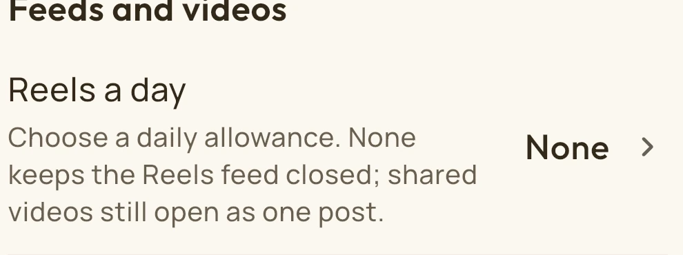 Still Social Reels a day and the home-feed control